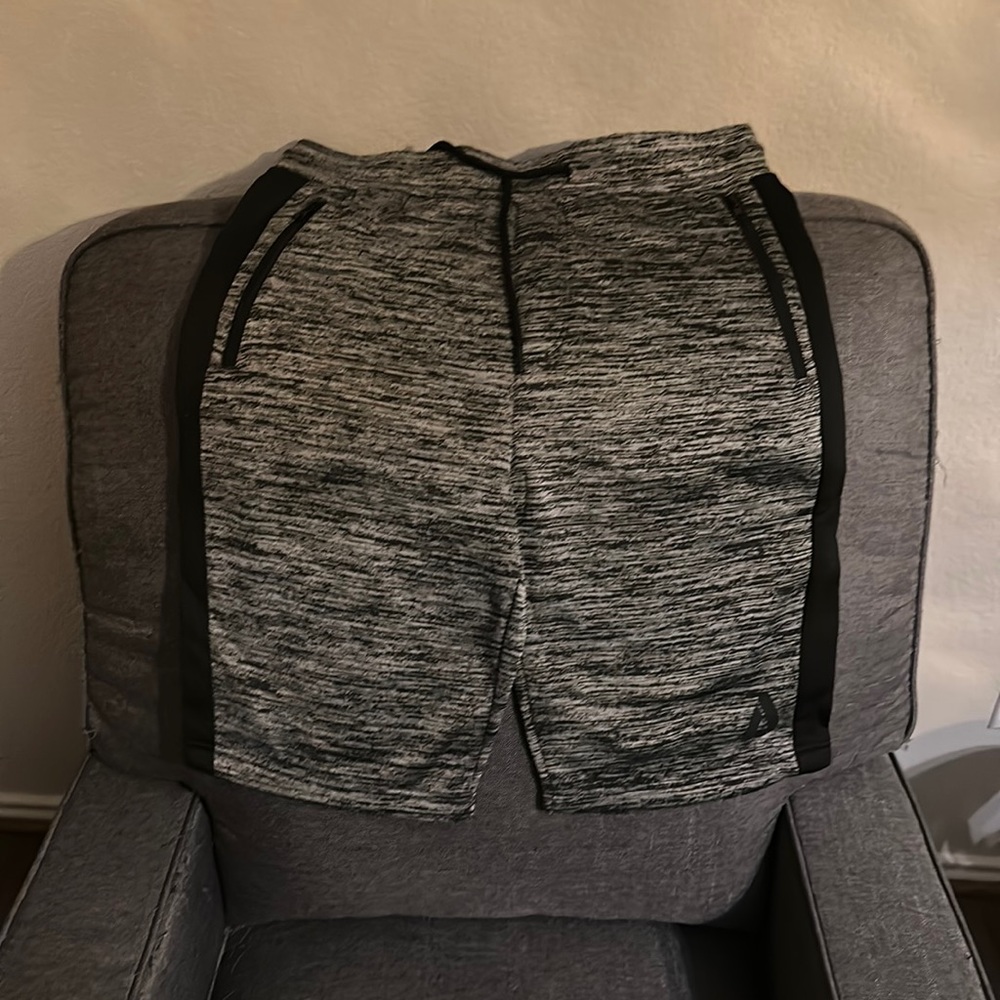Grey and black shorts